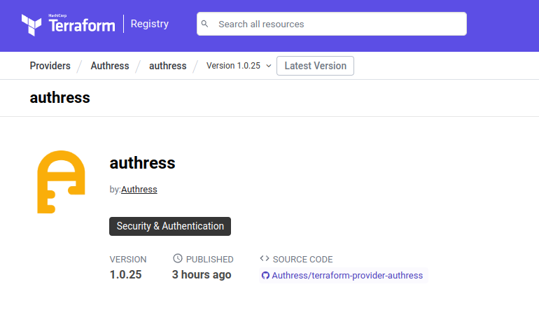 Terraform provider for Authress